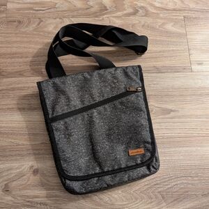 Eddie Bauer Gray Crossbody Bag with Black Strap